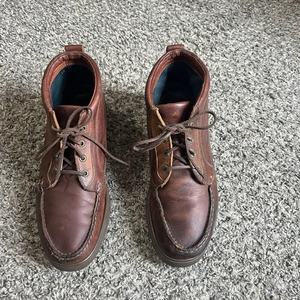 Sperry Top Sider Mens Brown Leather Chukka Work Boots Shoes Size 8.5 M Vintage